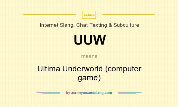 What does UUW mean? It stands for Ultima Underworld (computer game)