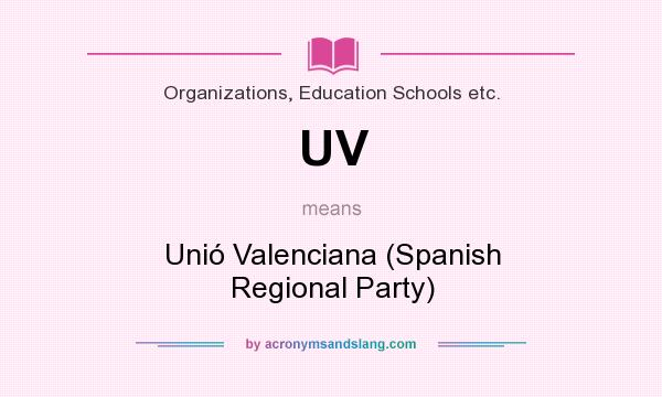 What does UV mean? It stands for Unió Valenciana (Spanish Regional Party)