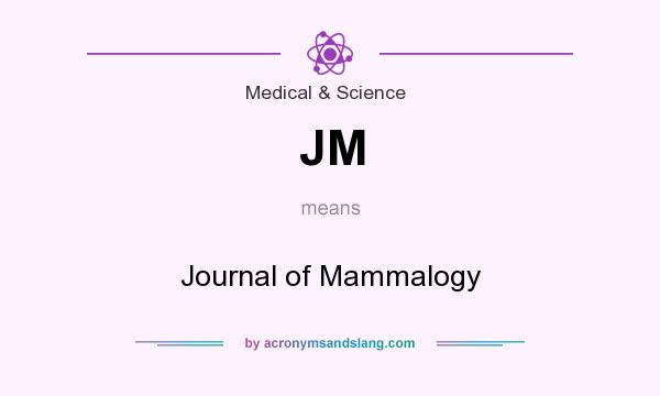 What does JM mean? It stands for Journal of Mammalogy