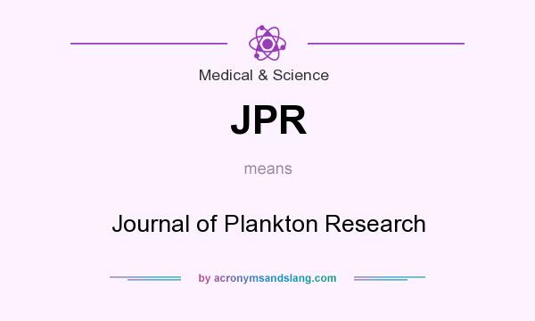 What does JPR mean? It stands for Journal of Plankton Research