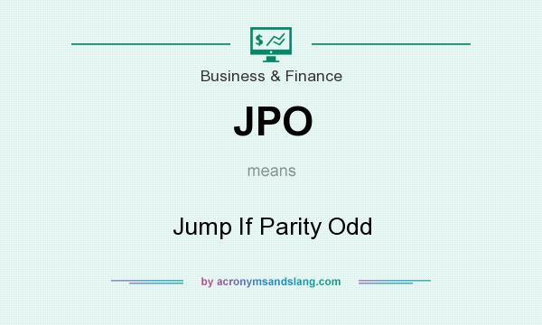 What does JPO mean? It stands for Jump If Parity Odd