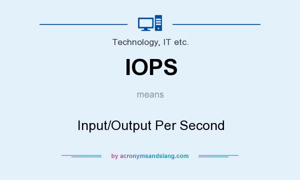What does IOPS mean? It stands for Input/Output Per Second