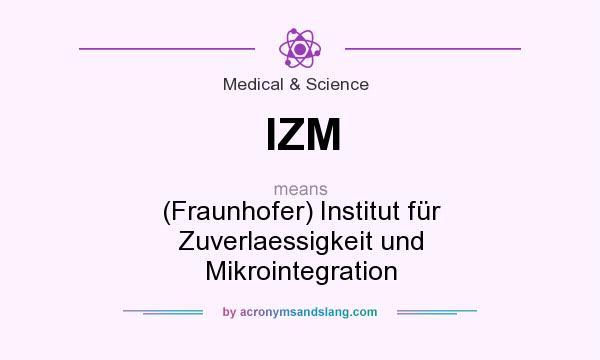 What does IZM mean? It stands for (Fraunhofer) Institut für Zuverlaessigkeit und Mikrointegration