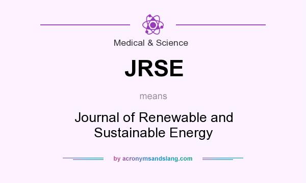 What does JRSE mean? It stands for Journal of Renewable and Sustainable Energy