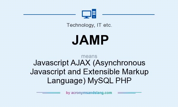 What does JAMP mean? It stands for Javascript AJAX (Asynchronous Javascript and Extensible Markup Language) MySQL PHP