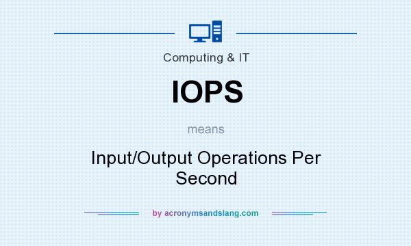 What does IOPS mean? It stands for Input/Output Operations Per Second
