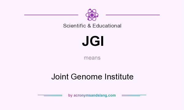 What does JGI mean? It stands for Joint Genome Institute