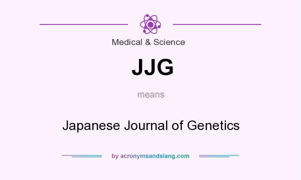 What does JJG mean? It stands for Japanese Journal of Genetics