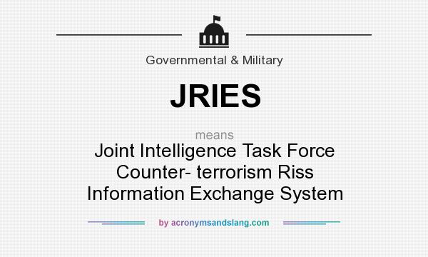 What does JRIES mean? It stands for Joint Intelligence Task Force Counter- terrorism Riss Information Exchange System