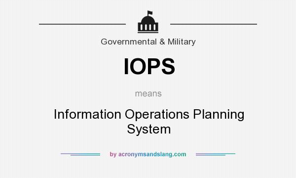 What does IOPS mean? It stands for Information Operations Planning System