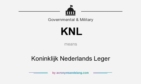 What does KNL mean? It stands for Koninklijk Nederlands Leger