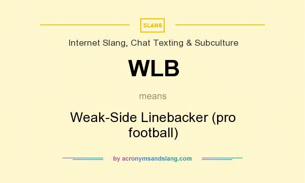 What does WLB mean? It stands for Weak-Side Linebacker (pro football)