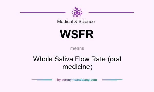 What does WSFR mean? It stands for Whole Saliva Flow Rate (oral medicine)