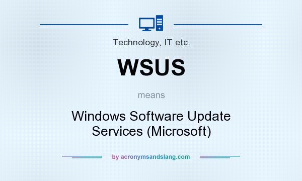 What does WSUS mean? It stands for Windows Software Update Services (Microsoft)