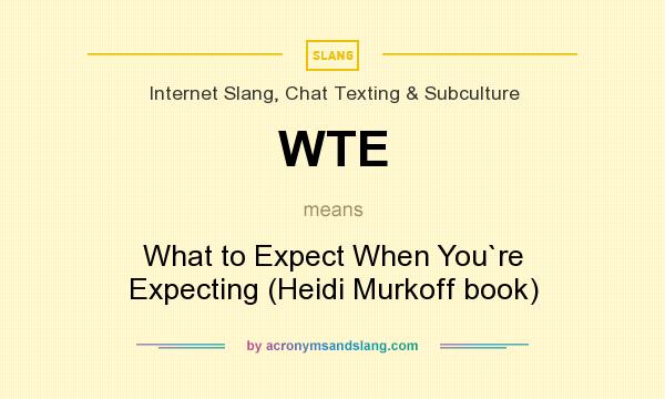 What does WTE mean? It stands for What to Expect When You`re Expecting (Heidi Murkoff book)