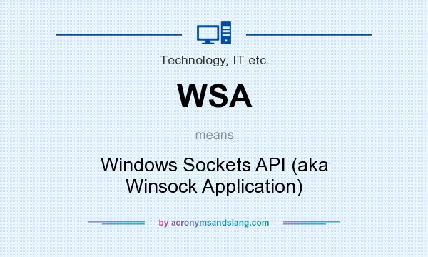 What does WSA mean? It stands for Windows Sockets API (aka Winsock Application)