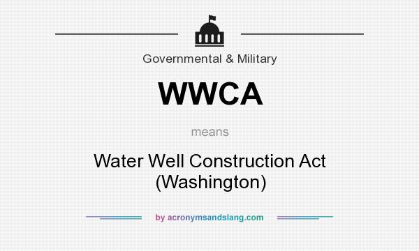 What does WWCA mean? It stands for Water Well Construction Act (Washington)