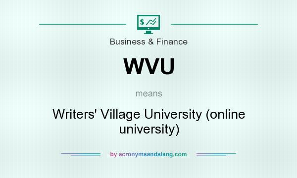 What does WVU mean? It stands for Writers` Village University (online university)