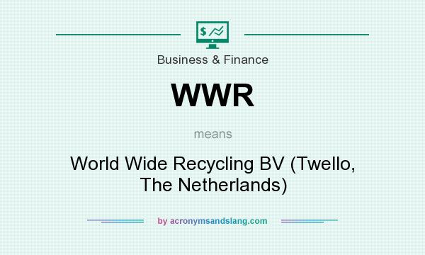What does WWR mean? It stands for World Wide Recycling BV (Twello, The Netherlands)