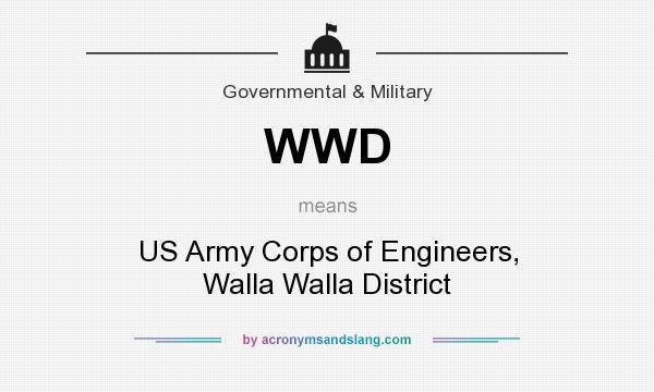 What does WWD mean? It stands for US Army Corps of Engineers, Walla Walla District