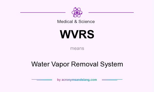 What does WVRS mean? It stands for Water Vapor Removal System