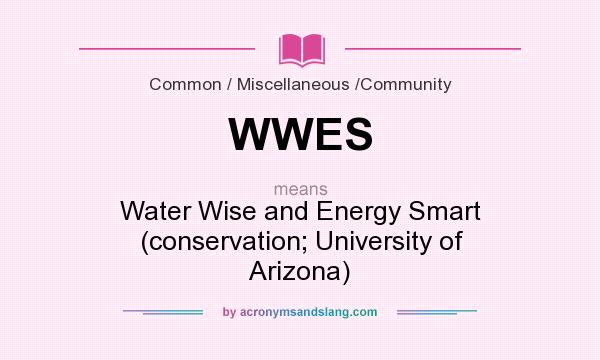 What does WWES mean? It stands for Water Wise and Energy Smart (conservation; University of Arizona)