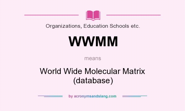 What does WWMM mean? It stands for World Wide Molecular Matrix (database)