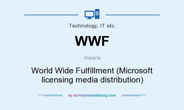 What does WWF mean? It stands for World Wide Fulfillment (Microsoft licensing media distribution)