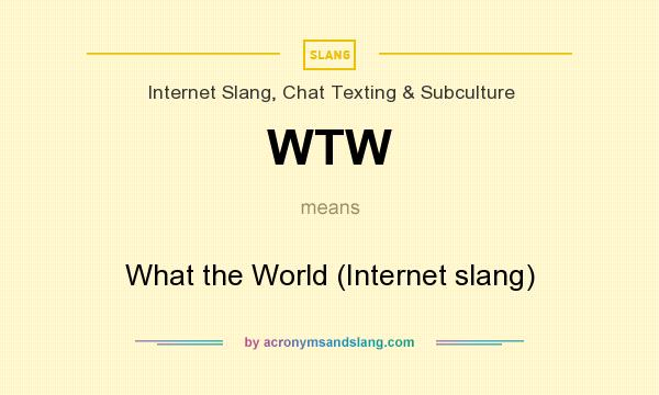 What does WTW mean? It stands for What the World (Internet slang)
