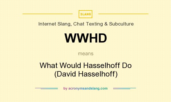 What does WWHD mean? It stands for What Would Hasselhoff Do (David Hasselhoff)