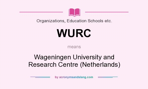 What does WURC mean? It stands for Wageningen University and Research Centre (Netherlands)