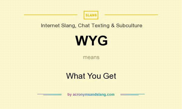 What does WYG mean? It stands for What You Get