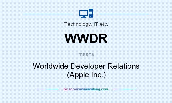 What does WWDR mean? It stands for Worldwide Developer Relations (Apple Inc.)