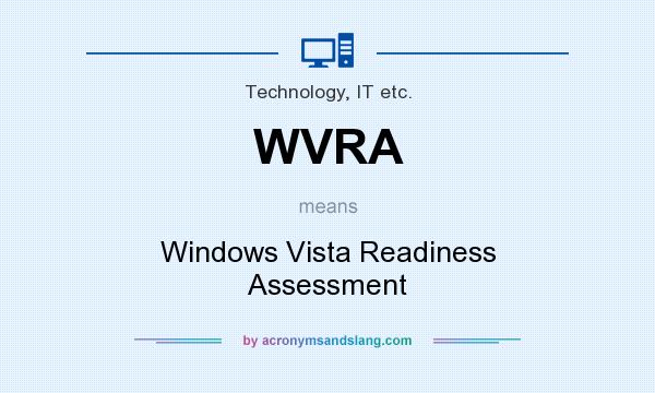 What does WVRA mean? It stands for Windows Vista Readiness Assessment