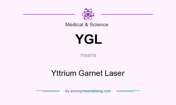 What does YGL mean? It stands for Yttrium Garnet Laser
