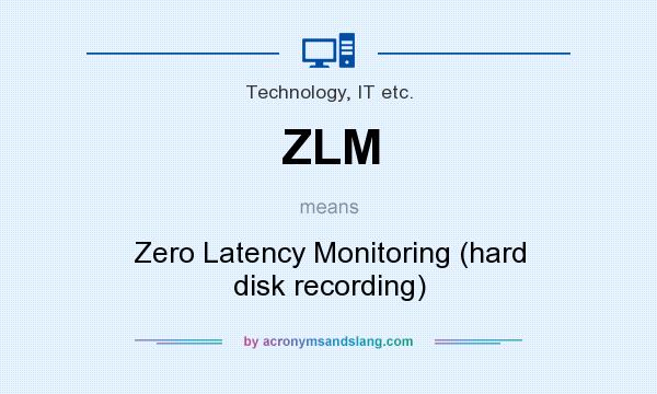 What does ZLM mean? It stands for Zero Latency Monitoring (hard disk recording)