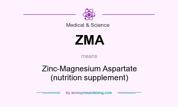 What does ZMA mean? It stands for Zinc-Magnesium Aspartate (nutrition supplement)