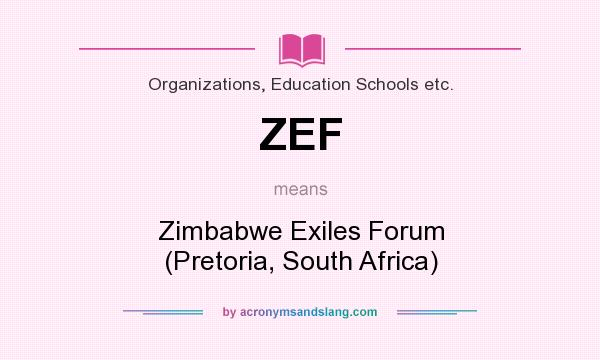 What does ZEF mean? It stands for Zimbabwe Exiles Forum (Pretoria, South Africa)
