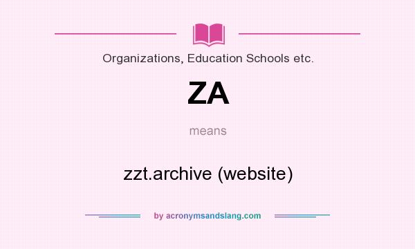 What does ZA mean? It stands for zzt.archive (website)