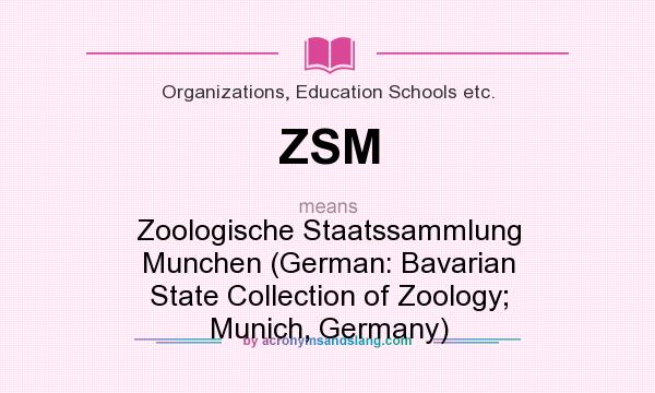 What does ZSM mean? It stands for Zoologische Staatssammlung Munchen (German: Bavarian State Collection of Zoology; Munich, Germany)