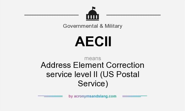What does AECII mean? It stands for Address Element Correction service level II (US Postal Service)