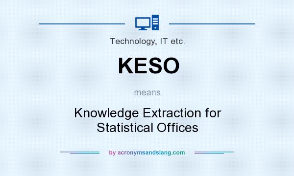 What does KESO mean? It stands for Knowledge Extraction for Statistical Offices