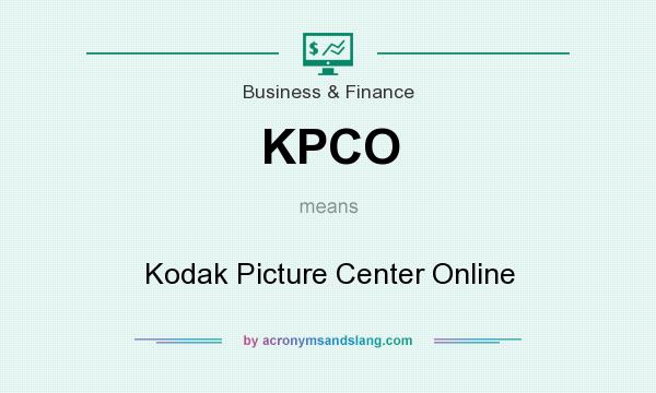 What does KPCO mean? It stands for Kodak Picture Center Online