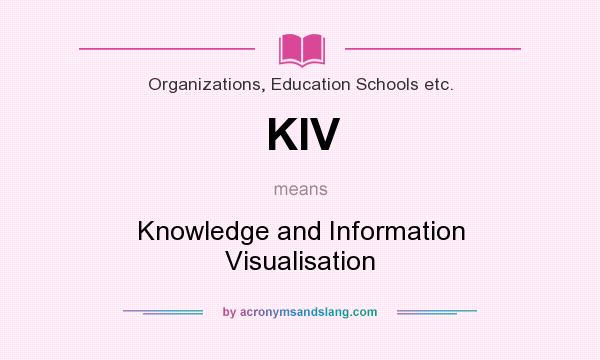 What does KIV mean? It stands for Knowledge and Information Visualisation