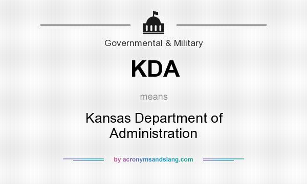 What does KDA mean? It stands for Kansas Department of Administration