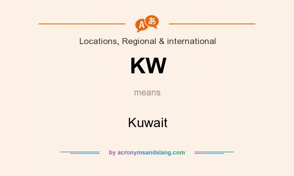 What does KW mean? It stands for Kuwait