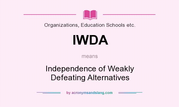 What does IWDA mean? It stands for Independence of Weakly Defeating Alternatives