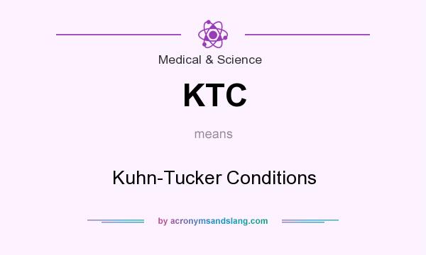 What does KTC mean? It stands for Kuhn-Tucker Conditions