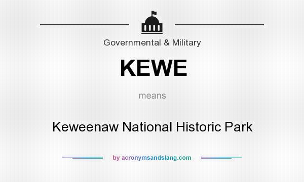 What does KEWE mean? It stands for Keweenaw National Historic Park