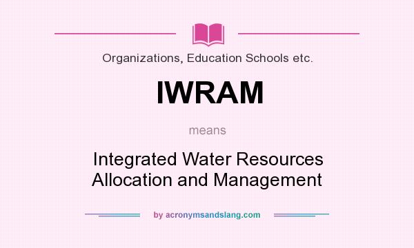 What does IWRAM mean? It stands for Integrated Water Resources Allocation and Management